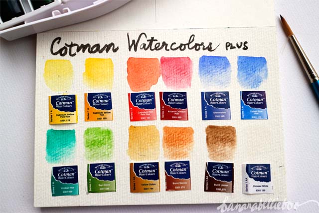 Cotman Watercolor Color Chart